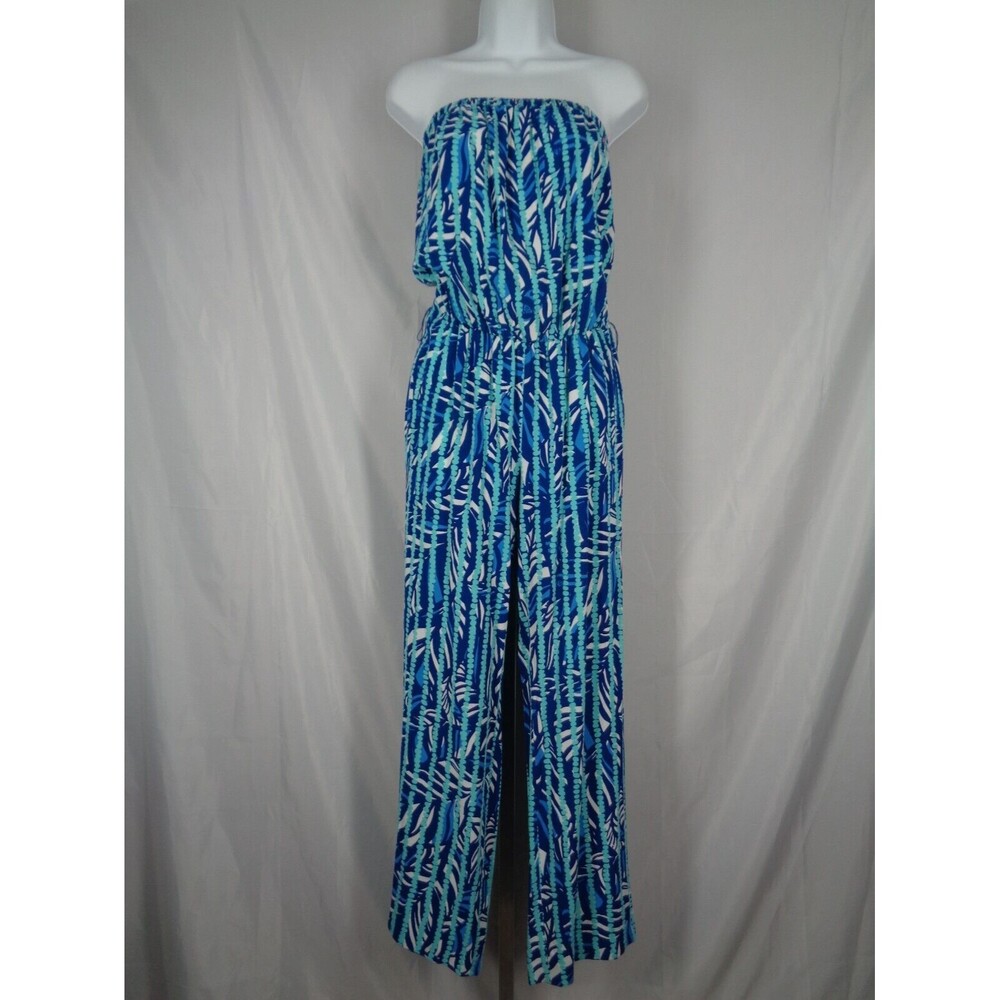 Lilly Pulitzer Tia Santorini Jumpsuit Size Small Strapless Rayon